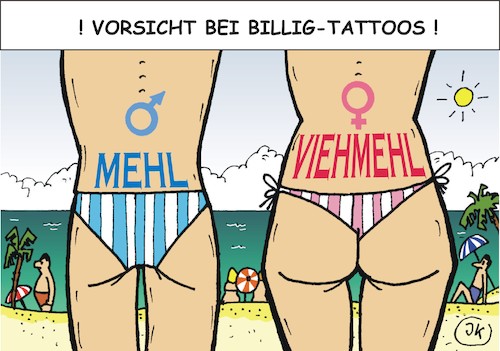 Cartoon: Male und Female (medium) by JotKa tagged male,female,tattoos,tätowierungen,tätowierer,schmuck,körperschmuck,lifestyle,mode,stechen,gesellschaft,strand,urlaub,ausland,billig,schnäppchen,sprachen,sprachkenntnisse,male,female,tattoos,tätowierungen,tätowierer,schmuck,körperschmuck,lifestyle,mode,stechen,gesellschaft,strand,urlaub,ausland,billig,schnäppchen,sprachen,sprachkenntnisse