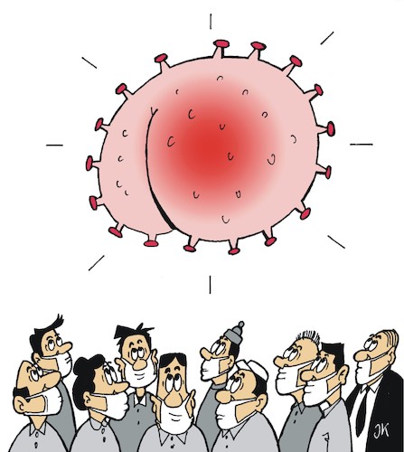 Cartoon: Ohne Worte (medium) by JotKa tagged corona,corvid19,seuchen,viren,pandemie,krankheiten,corona,corvid19,seuchen,viren,pandemie,krankheiten