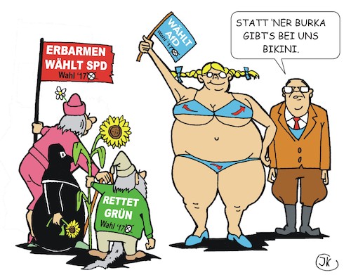 Sex sells - Wahlkampf 2017 von JotKa - Politik Cartoon - TOONPOOL