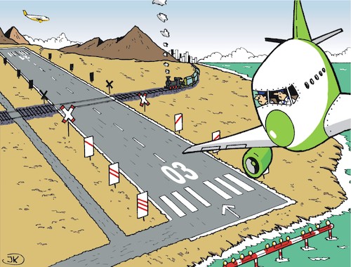 Cartoon: Sonderbare Welt (medium) by JotKa tagged luftfahrt,flugzeuge,flughäfen,piloten,eisenbahn,bahnübergänge,schienen,warntafeln,fliegen,reisen,urlaub,urlaubsziele,visionen,technik,startbahn,rwy,runway,berge,meer,strand,luftfahrt,flugzeuge,flughäfen,piloten,eisenbahn,bahnübergänge,schienen,warntafeln,fliegen,reisen,urlaub,urlaubsziele,visionen,technik,startbahn,rwy,runway,berge,meer,strand