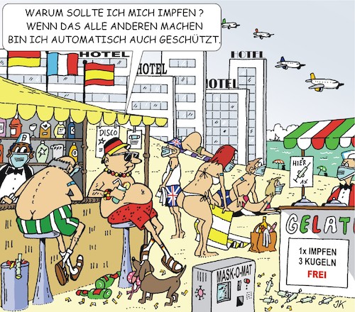 Cartoon: Urlaub 2021 (medium) by JotKa tagged urlaub,ferien,sonne,strand,meer,hotels,impfen,corona,impfverweigerer,gesellschaft,egoismus,reisen,quarantäne,test,pandemie,krankheiten,urlaub,ferien,sonne,strand,meer,hotels,impfen,corona,impfverweigerer,gesellschaft,egoismus,reisen,quarantäne,test,pandemie,krankheiten