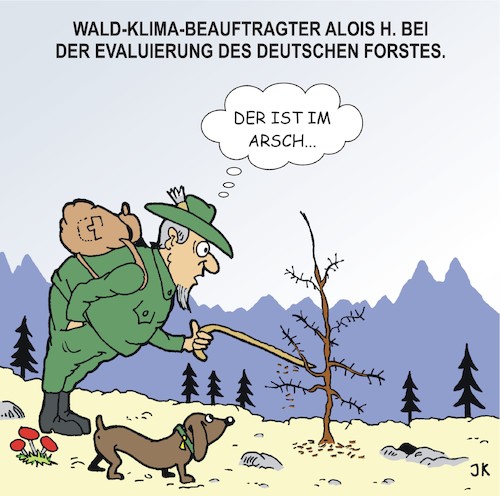 Cartoon: Waldsterben 2.0 (medium) by JotKa tagged waldsterben,wald,waldklima,klimabeauftragter,bäume,klimawandel,erderärmung,klimaschutz,aufforstung,politik,gesetze,politiker,waldsterben,wald,waldklima,klimabeauftragter,bäume,klimawandel,erderärmung,klimaschutz,aufforstung,politik,gesetze,politiker