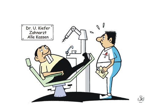 Cartoon: Zahnarzt  Dentist (medium) by JotKa tagged otto,zahnarzt,arzt,praxis,patient,doktor,krankheit,heilung,dentist,zahnarzt,arzt,praxis,patient,doktor,krankheit,heilung,dentist