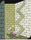 Cartoon: Ausgang 2 - Exit 2 (small) by JotKa tagged treppe ausgang mauern keller phantasie gemäuer forscher entdeckungen rätsel staircase exit walls cellar fantasy of researcher discoveries puzzles