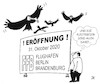 Cartoon: Eröffnung (small) by JotKa tagged fkughafen berlin brandenburg ber politiker pleiten steuergelder insolvenz steuerzahler luftverkehr