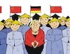 Cartoon: Im Land des Lächelns (small) by JotKa tagged berlin peking merkel xi staatsbesuche handelsbeziehungen marktzugänge zölle krisen handel wirtschaft technologietransfer firmenübernahmen reziprozität politik