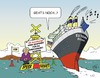 Cartoon: Sperrgebiet (small) by JotKa tagged ukraine,krim,kiew,eu,russland,sanktionen,krise,ukrainekrise,merkel,schiffe,kreuzfahrten,häfen,schwarzes,meer,putin