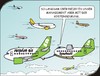 Cartoon: Kosteneinsparung (small) by JotKa tagged kostensenkung treibstoffkosten urlaub fliegen last minute billigflüege ferien himmel wolken