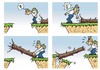 Cartoon: Überbrückung (small) by JotKa tagged bäume brücken wandern schlucht natur rucksack handeln überlegung wälder berge freizeit outdoor sport glück und pech freud leid