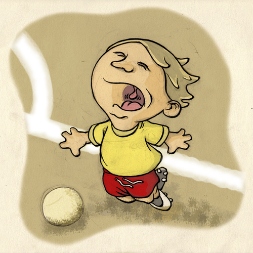 Cartoon: simulating a foul (medium) by grega tagged soccer,football,red,yellow,card,foul