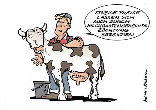 Milchquote von Micha Strahl | Wirtschaft Cartoon | TOONPOOL