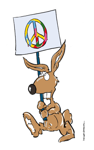 Cartoon: Ostermarsch (medium) by Micha Strahl tagged micha,strahl,ostern,ostermarsch,osterhase,peace,frieden,micha,strahl,ostern,ostermarsch,osterhase,peace,frieden