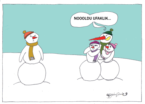Cartoon: NOOOLDU UFAKLIK (medium) by CIGDEM DEMIR tagged snowman,snow,man,love