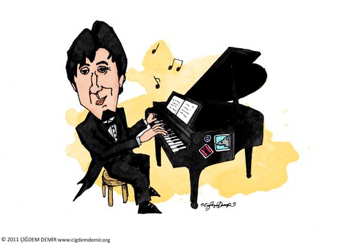 Cartoon: Pianoman Alex (medium) by CIGDEM DEMIR tagged alex,guma,bondia,piano,man,sharks,cigdem,demir