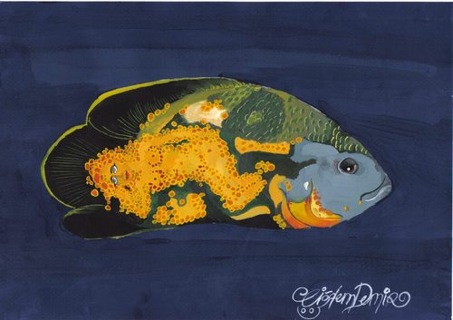 Cartoon: THE NUDE (medium) by CIGDEM DEMIR tagged nude,fish,sea