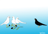 Cartoon: Racism and Peace (small) by CIGDEM DEMIR tagged racism,peace,pigeon,olive