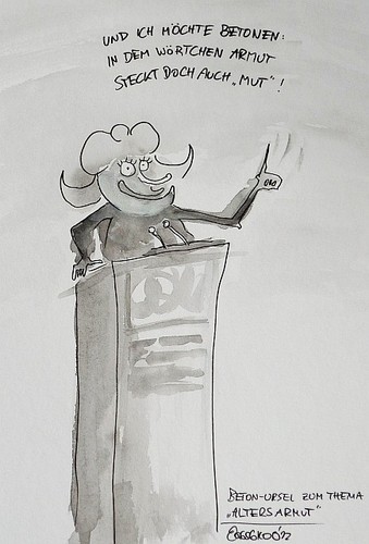 Cartoon: Altersarmut mit der Laien-Ursel (medium) by Eggs Gildo tagged armutsbericht,bundesregierung,altersarmut
