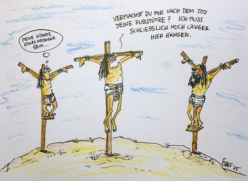 Cartoon: Mein Gott Jesus! (medium) by Eggs Gildo tagged jesus,golgatha