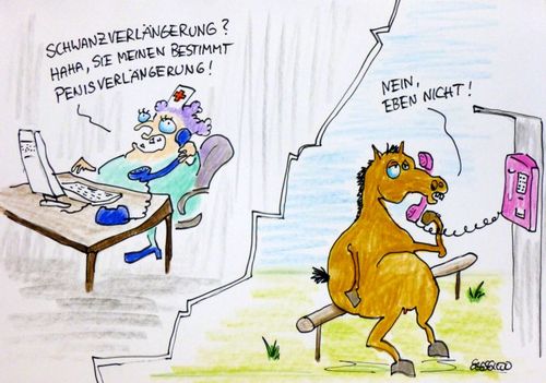 Cartoon: Sexistische Krankenschwester (medium) by Eggs Gildo tagged schwanzverlängerung,penisverlängerung,sexismus