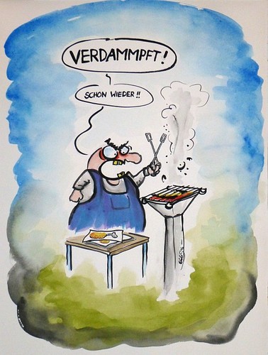 Cartoon: Wenn Cartoonisten grillen... (medium) by Eggs Gildo tagged grill,cartoonist