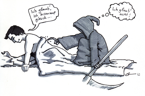 Cartoon: Der kleine Tod (medium) by bertgronewold tagged schnitter,tot