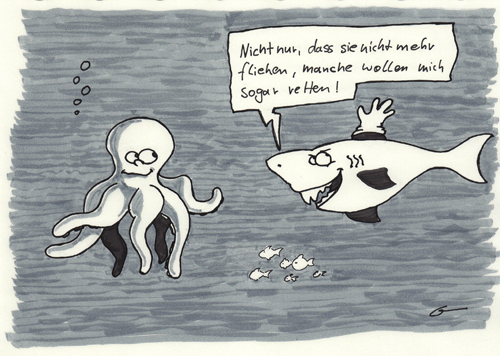 Haiflosse von bertgronewold, Natur Cartoon