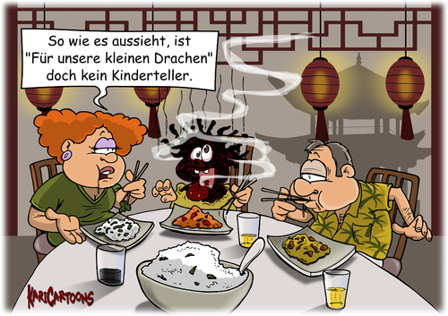 Cartoon: Kleine Drachen (medium) by karicartoons tagged asiatisch,asien,brennen,essen,exotisch,hot,kinderteller,kleine,drachen,kochen,küche,restaurant,scharf,speisen,touristen,urlaub,asiatisch,asien,brennen,essen,exotisch,hot,kinderteller,kleine,drachen,kochen,küche,restaurant,scharf,speisen,touristen,urlaub