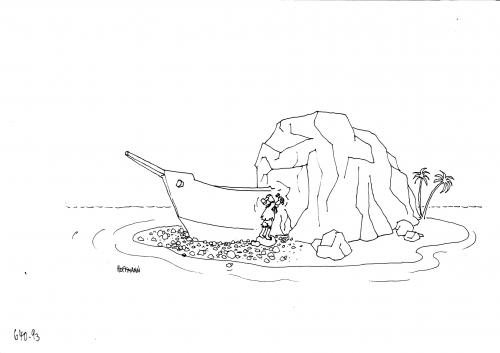 Cartoon: Die Insel (medium) by Frank Hoffmann tagged das,boot,