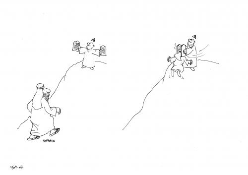 Cartoon: Die Zehn Gebote (medium) by Frank Hoffmann tagged moses,