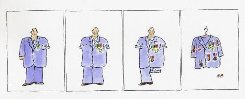 Cartoon: medals (medium) by bernie tagged war,army,