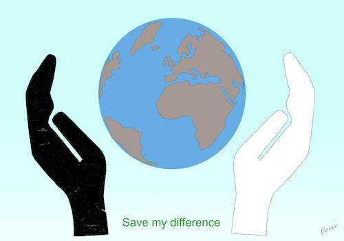 Cartoon: Save the planet (medium) by bernie tagged racism