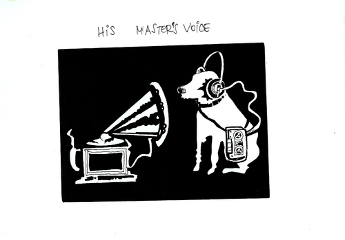 Cartoon: His Masters voice (medium) by Dluho tagged edu