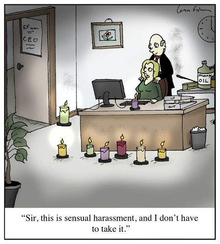 Cartoon: Sensual Harassment (medium) by Humoresque tagged massage,massages,masseuse,masseuses,sensual,sexual,harassment,secretary,secretaries,boss,bosses,oil,oils,incense,scented,candle,candles,coworker,coworkers,discrimination,sexist,sexism,employee,employees,mistreatment,sexually,harrassing