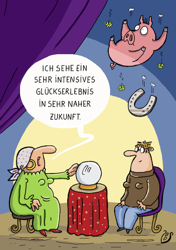 Cartoon: Glück (medium) by Dodenhoff Cartoons tagged glück,glücksempfinden,wahrsagerin,orakel,glückssymbole,glaskugel,hufeisen,glücksschwein,alles,gute,kommt,von,oben,glück,glücksempfinden,wahrsagerin,orakel,glückssymbole,glaskugel,hufeisen,glücksschwein,alles,gute,kommt,von,oben