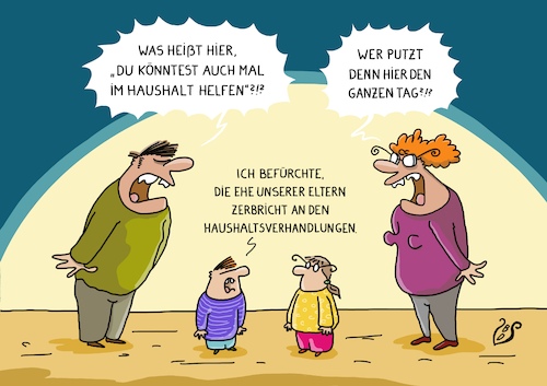 Cartoon: Haushaltsverhandlung (medium) by Dodenhoff Cartoons tagged eltern,ehe,mann,frau,rollenbilder,haushaltsarbeit,verhandlungen,kinder,mädchen,junge,ehestreit,ampel,bundeshaushalt,parteien,streit,eltern,ehe,mann,frau,rollenbilder,haushaltsarbeit,verhandlungen,kinder,mädchen,junge,ehestreit,ampel,bundeshaushalt,parteien,streit