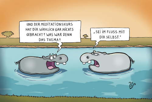 Cartoon: Meditation für Anfänger (medium) by Dodenhoff Cartoons tagged meditation,fluss,anfänger,lebenshilfe,selbstreflexion,yoga,kurse,seminare,meditation,fluss,anfänger,lebenshilfe,selbstreflexion,yoga,kurse,seminare