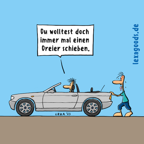 Cartoon: lexatoon 3er schieben (medium) by lexatoons tagged lexatoon,3er,schieben,auto,panne,bmw,türke,dreier,lexatoon,3er,schieben,auto,panne,bmw,türke,dreier