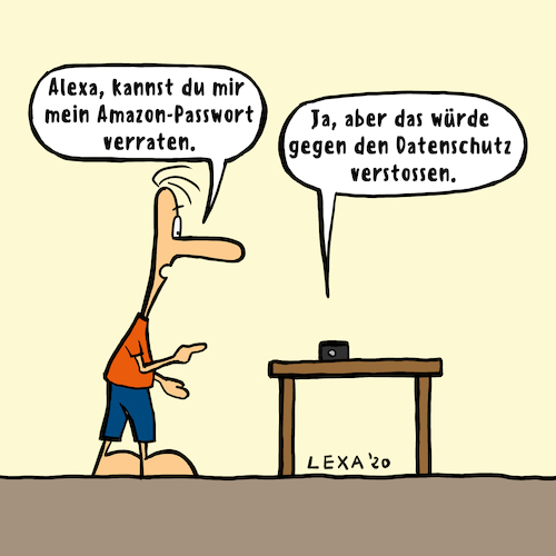 Cartoon: lexatoon Alexa (medium) by lexatoons tagged lexatoon,alexa,datenschutz,passwort,dsgvo,lexatoon,alexa,datenschutz,passwort,dsgvo