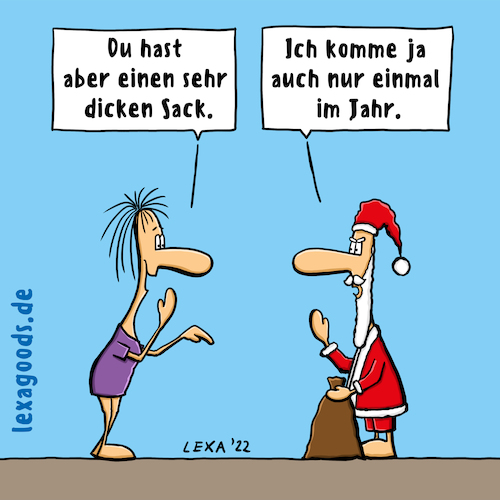 Cartoon: lexatoon Dicker Sack (medium) by lexatoons tagged lexatoon,dicker,sack,weihnachtsmann,mann,frau,anspielung,flirten,lexatoon,dicker,sack,weihnachtsmann,sex,mann,frau,anspielung,flirten