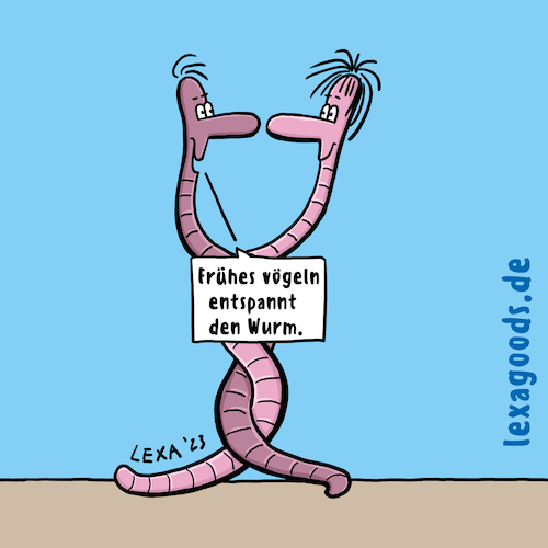 Cartoon: lexatoon frühes vögeln (medium) by lexatoons tagged lexatoon,frühes,vögeln,entspannt,den,wurm,sprichwort,regenwurm,entspannung,lexatoon,frühes,vögeln,entspannt,den,wurm,sprichwort,regenwurm,sex,entspannung