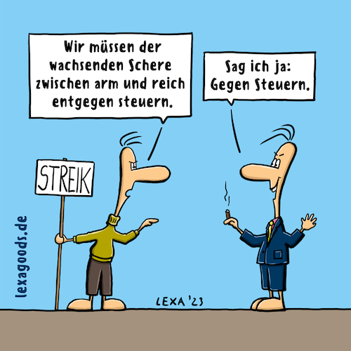 Cartoon: lexatoon gegen Steuern (medium) by lexatoons tagged lexatoon,gegen,steuern,arm,reich,gier,reichtum,armut,ungleichheit,kaptialismus,lexatoon,gegen,steuern,arm,reich,gier,reichtum,armut,ungleichheit,kaptialismus