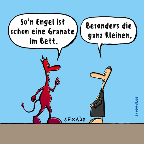 Cartoon: lexatoon Granate im Bett (medium) by lexatoons tagged lexatoon,granate,im,bett,teufel,priester,kirche,missbrauch,kinder,lexatoon,granate,im,bett,teufel,priester,kirche,missbrauch,kinder