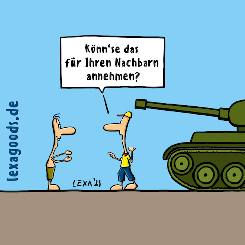 Cartoon: lexatoon Panzer-Lieferung (medium) by lexatoons tagged lexatoon,panzer,lieferung,beim,nachbarn,abgeben,dhl,dpd,gls,ups,hermes,ukraine,russland,putin,bote,leopard,lexatoon,panzer,lieferung,beim,nachbarn,abgeben,dhl,dpd,gls,ups,hermes,ukraine,russland,putin,bote,leopoard