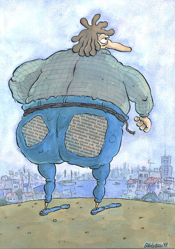 Cartoon: gazete ve yama (medium) by Gölebatmaz tagged basin,gazete,para,ekonomi,yoksul,yama