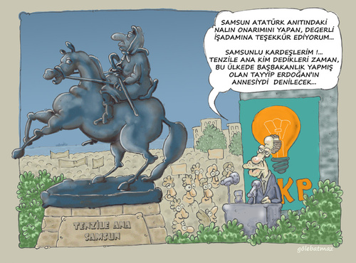 Cartoon: Samsun Tenzile Ana Aniti (medium) by Gölebatmaz tagged samsun,ataturk,anit,tenzile,erdogan,basbakan,tayyip,akp