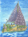 Cartoon: yelkenli (small) by Gölebatmaz tagged yelkenli,dantel,bayan,deniz,tatil