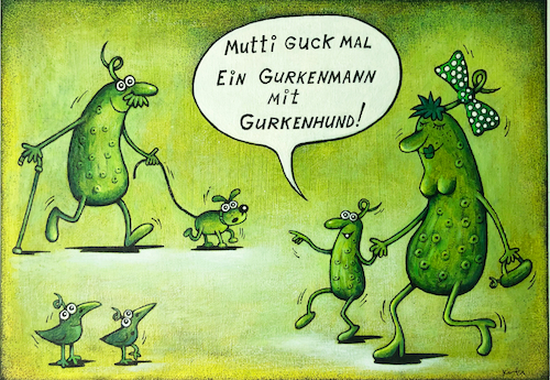 Cartoon: Mann-Gurke (medium) by kurtu tagged gurke,gurke