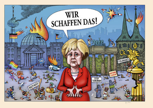 Cartoon: Merkel (medium) by kurtu tagged merkel,merkel