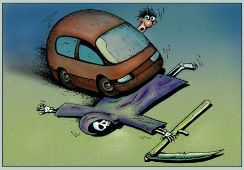 Cartoon: tod (medium) by kurtu tagged no,tod,sterben,jenseits,sensenmann,leben,abschied,auto,autos,überfahren,autofahrer,autounfall,unfall,verkehrsunfall,sicherheit,ironie