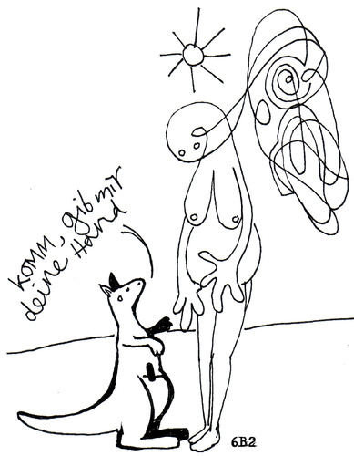 Cartoon: I Want to Hold Your Hand (medium) by Peter Russel tagged kangaroo